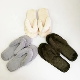 Fashion New Style Men Winter Warm Wide Indoor Slippers Male Green Faux Fur Shoes Big Plus Size Flip Flops Us10