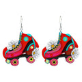 Hot Selling Popular Wholesale Flower Skates for Sports Girls Special Gift of Pink Acrylic Earrings
