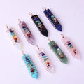 Spiritual Metaphysical Necklace Accessory Crystals 7 Seven Chakra Pointed Pendant