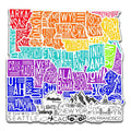 50PCS USA states famous buildings scenery outdoor hiking nature adventure travel map sticker