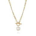 Natural Baroque Pearl Necklace Stainless Steel Jewelry Baroque Pearl Pendant Necklace Creative Gift Women
