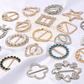 Fancy Design Apparel Metal Trims Rhinestone Buckle Pearl Silk Scarf Jewelry Accessories Gold Rose Gold Scarf Clips Ring