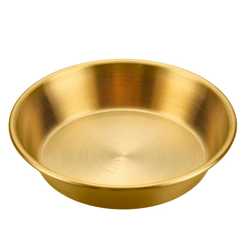 Stainless Steel Sauce Dishes Round Sushi Dipping Bowl Mini Appetizer Plates Seasoning Dish