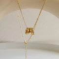 Gold Plated High Polished Cubic Zircon Three Rings Pendant Necklace S925 Pure Silver Beads Chain CZ Three Circle Necklace