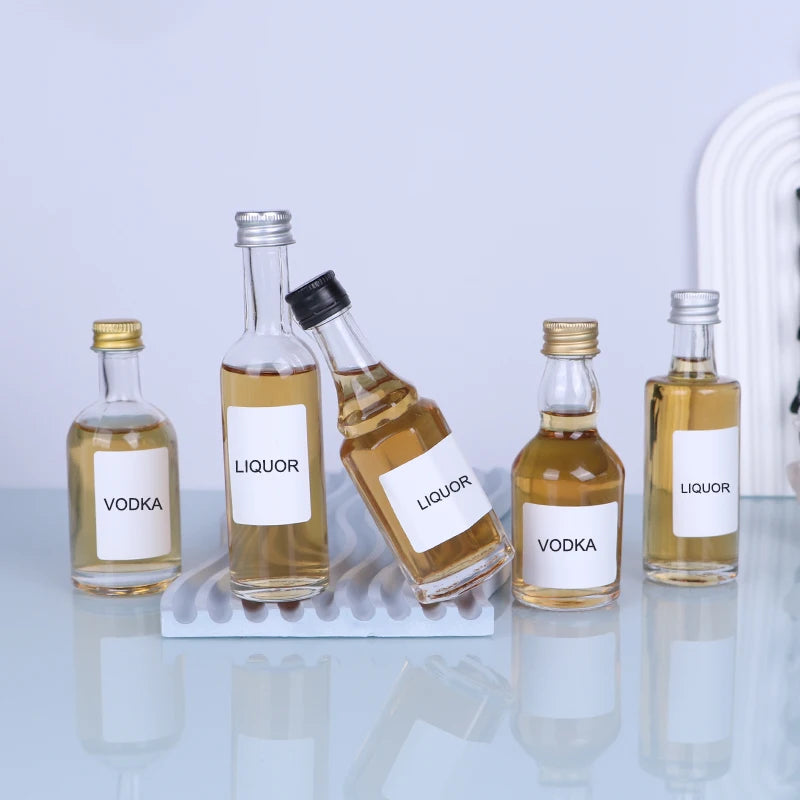 50ml 100ml Empty Small Mouth Mini Spirits Vodka Gin Liquor Glass Bottle with Screw Cap