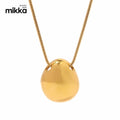 Fashion Literary Style Retro Oval Geometric Pendant Necklace Simple Chain Necklace Jewelry