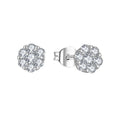 YILUN 925 Sterling Silver CZ Flower Stud Earrings Hypoallergenic Rhodium Plated Affordable Luxury Earrings Jewelry for Women