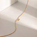 Dainty Round Zirconia Snake Bone Chain Necklace PVD 18k Gold Plated Stainless Steel Necklace