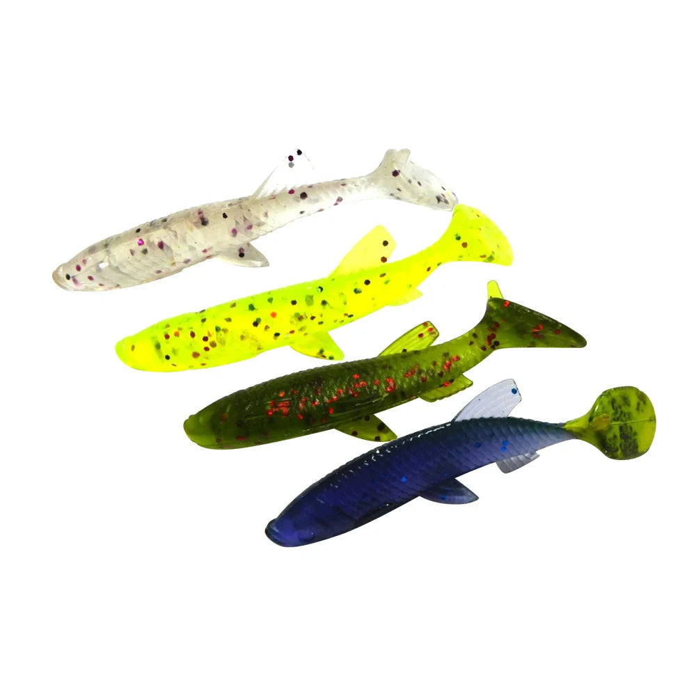 Wholesale 70mm 5.5g Lead Head Fish Plastic Soft Bait Minnow Fishing Soft Vibe Lures
