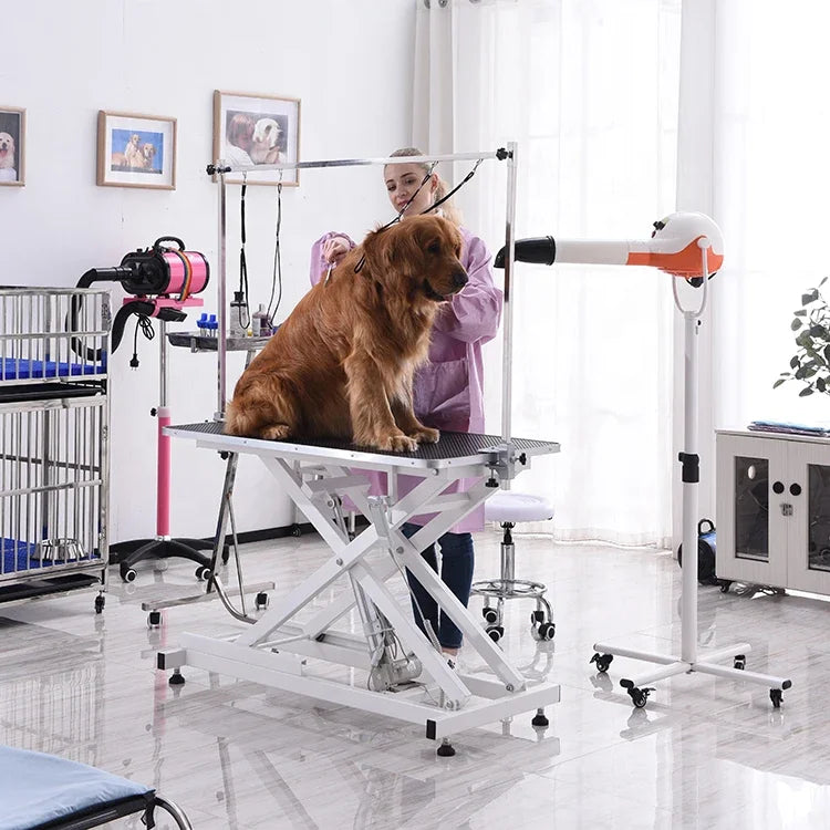 USMILEPET Electric Pets Lifting Square LED Light up Grooming Table  for Dog Cat Adjustable Arm Foldable Non-Slip Pet Grooming