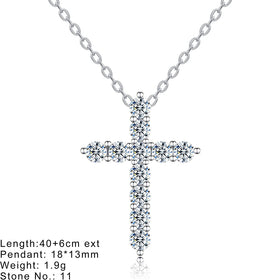 Fine Silver 925 Fashion Jewelry Necklaces Women 925 Sterling Silver Cross Charm Necklaces Custom with Gold Plated