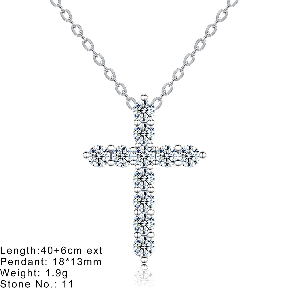 Fine Silver 925 Fashion Jewelry Necklaces Women 925 Sterling Silver Cross Charm Necklaces Custom with Gold Plated