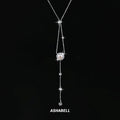 New Design S925 Sterling Silver Moissanite Pearl Adjustable Sweater Chain Women's Necklace for Gift