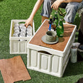 Multifunctional Folding Camping Storage Box with Chopping Board Lid Collapsing Storage Boxes