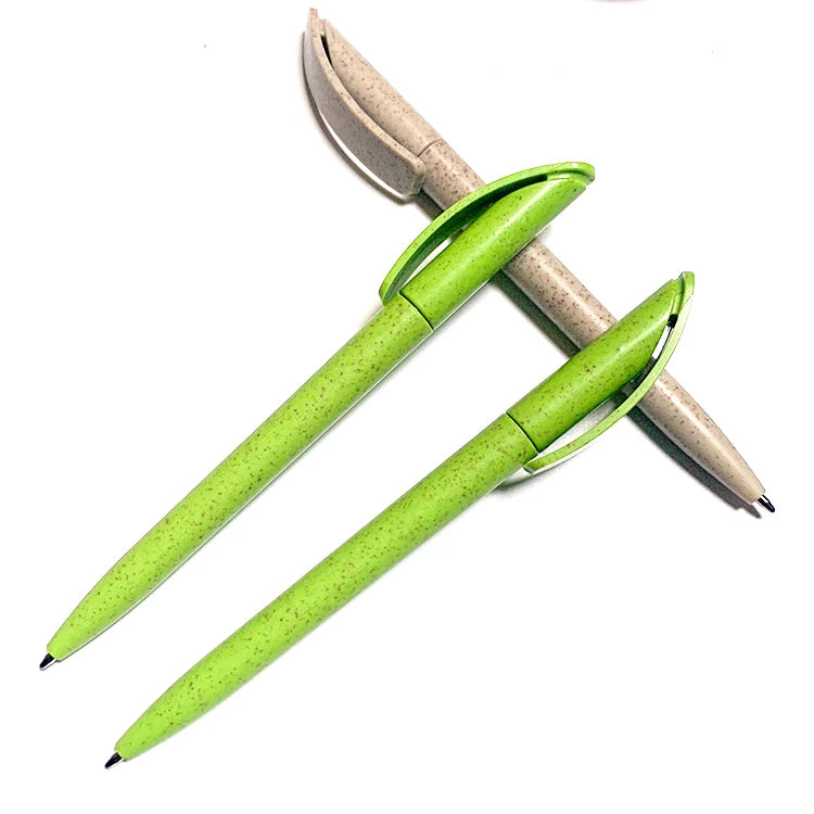 Eco-Friendly 1.0mm Twist-Open Wheat Straw Ballpoint Pen Custom Logo Promotional Gift