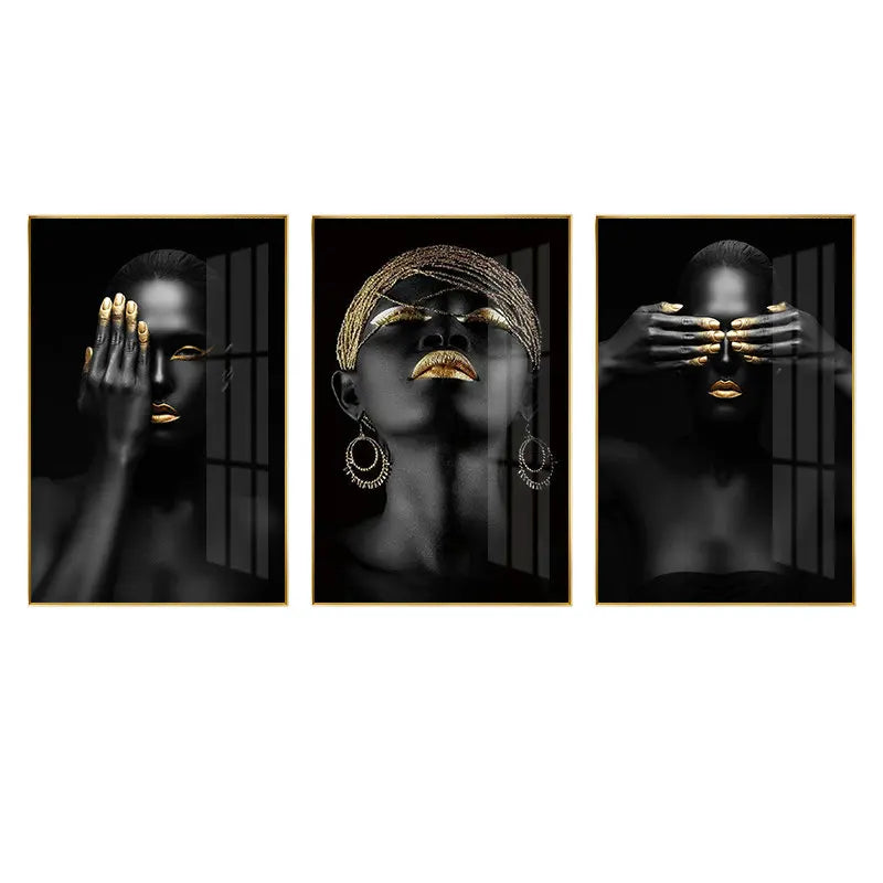 Home Goods African Woman Painting Abstract Artwork Painting on Canvas Customized Printed Portrait Figure Portrait Paintings