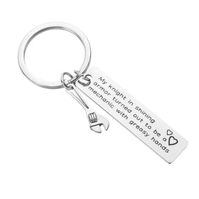 Men Key Chain Machinist Gift Keychain Love My Mechanic Keyring Turned Out to Be a Mechanic with Greasy Hands Mechanical Keychain