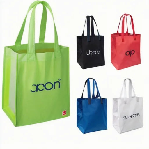 Custom Printed Eco-Friendly Recycled Tote Bags PP Non-Woven Fabric with Letter Pattern for Grocery Shopping with Your Own Logo