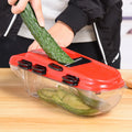 Hot Selling Multi-purpose Vegetable Slicer Seven-blade Creative Kitchen Tool Drain Basket Silk Slicer