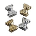 Metallic Gold Silver Cartoon Bear Flatback Resin Cabochons Ornaments for Headwear Scrapbooking Accessories