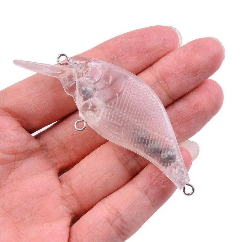 DIY Fishing Tools 75mm/9g Unpainted Hard Plastic Fishing Lure Body Blank Crankbaits Body Bass Swimbait