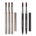Hot Sale Size 8 Black Chrome Oval UV Gel Nail Brush Luxury Metal Handle Nail Brushes