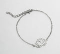Custom Lotus Rings Necklace Bracelet Stainless Steel Gold Plated
