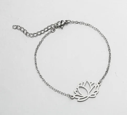 Custom Lotus Rings Necklace Bracelet Stainless Steel Gold Plated
