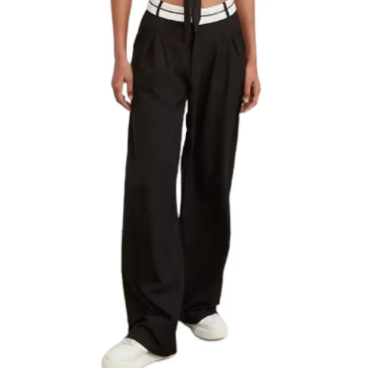 On Sale High Waist Palazzo Wide Leg Pants Breathable Knitted Office Casual/Formal with Flat Front & Pockets Loose Fit