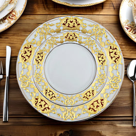 10.5inch with 8inch Porcelain Bone China Luxury Hotel Restaurant Handmade Craftsmanship Dinner Dish Plate Dinnerware Set