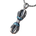 Vintage Cloisonne Vajra Pendant Men's Necklace Viking Mythology Totem Pendant Necklace Buddhist Belief Element Sweater Necklace