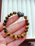 Homemade Mixed Crystal Stone Bead Heart Bracelet tiger Eye Charm Bracelet