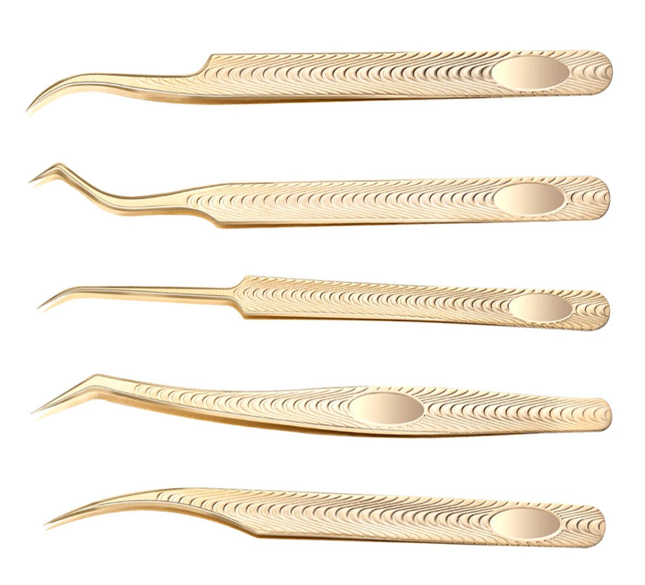 Custom logo pink Black Sliver Eyelash Tweezers Wholesale Volume Lash Tweezers Lash Extension Tweezers Supplier