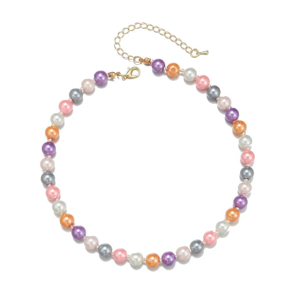 Fashion Women Jewellery 18k Gold Plated Gold Black Long Chain Mother of  Glass Pearl Choker Necklace