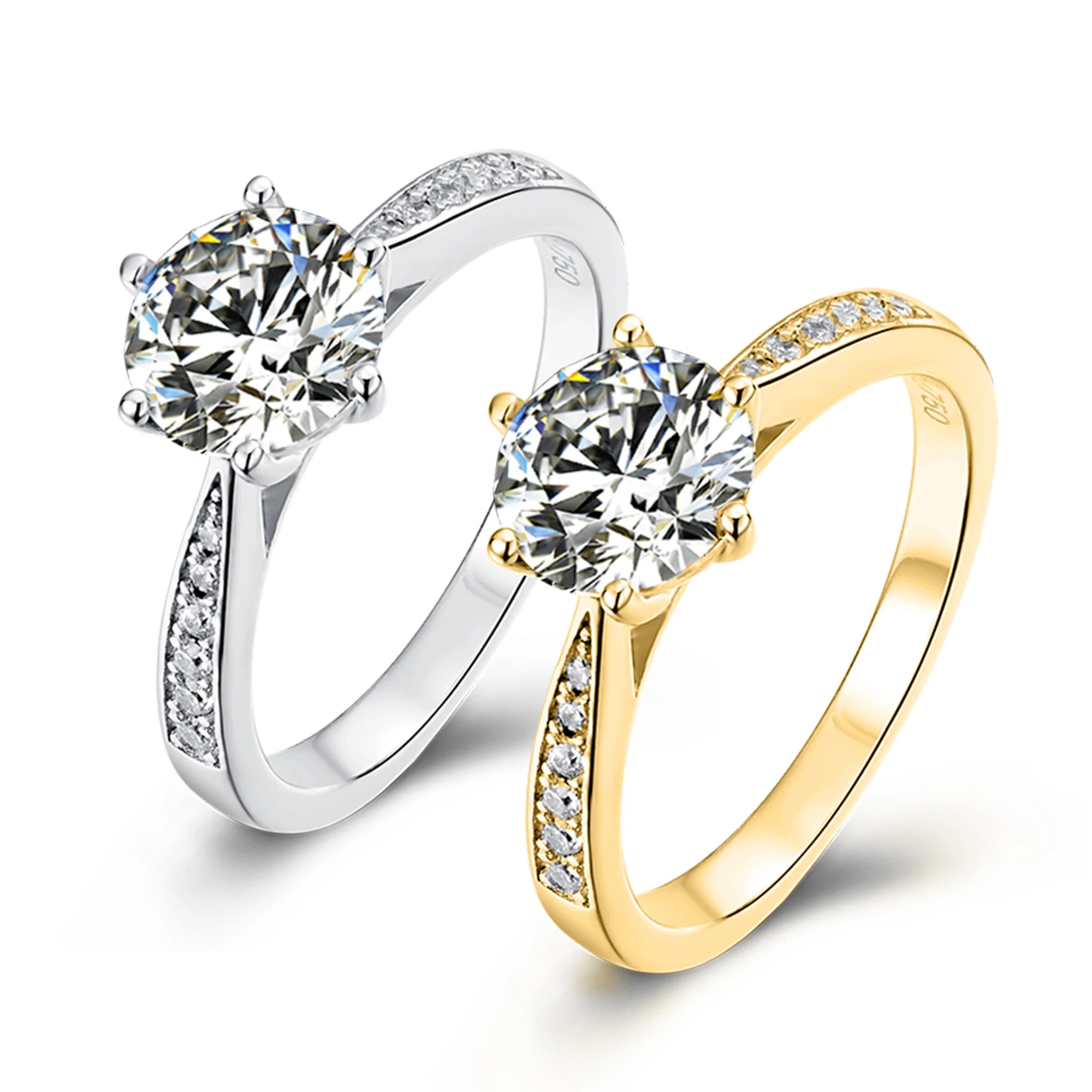 Abiding 1Ct Moissanite Lab Diamond Fine Jewelry 6 Claws Moissanite in White Gold Women Engagement Ring for Wedding