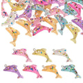 Resin Dolphin Charms Transparent Dolphin Resin Pendants with Paillette Ocean Animal Dangle Charms for DIY Jewelry Making