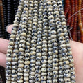 Natural Dalmatian Jasper Gemstone Loose BeadsRondelle Abacus Heishi Wheel Gemstone BeadsHealing Gemstone Beads Bracelet