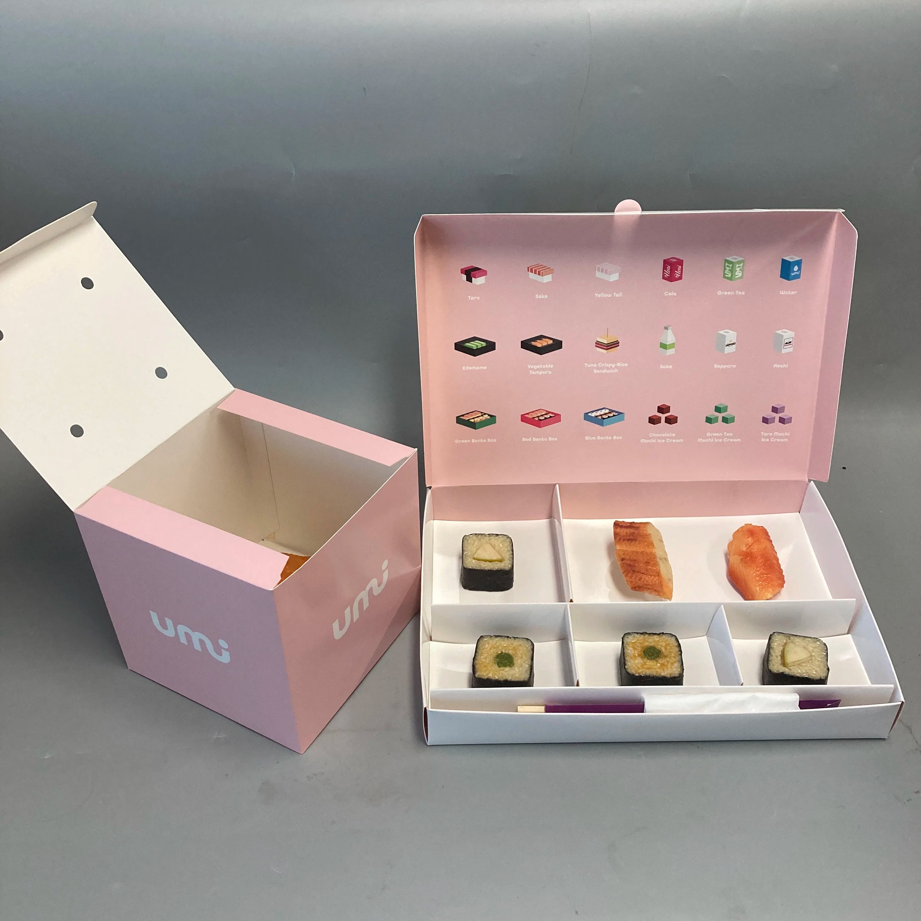 Luxury Eco-friendly Japanese Sushi Packaging Box Custom Takeaway Disposable Food Package Premium Paper 2mm Recycled PET