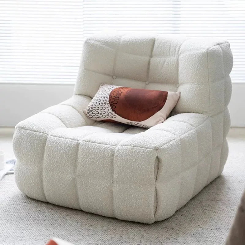 Single Square Lounge Chair Extendable Vacuum Modular Compression Sponge Fabric Set Living Room Accent Hotel Apartment Furniture