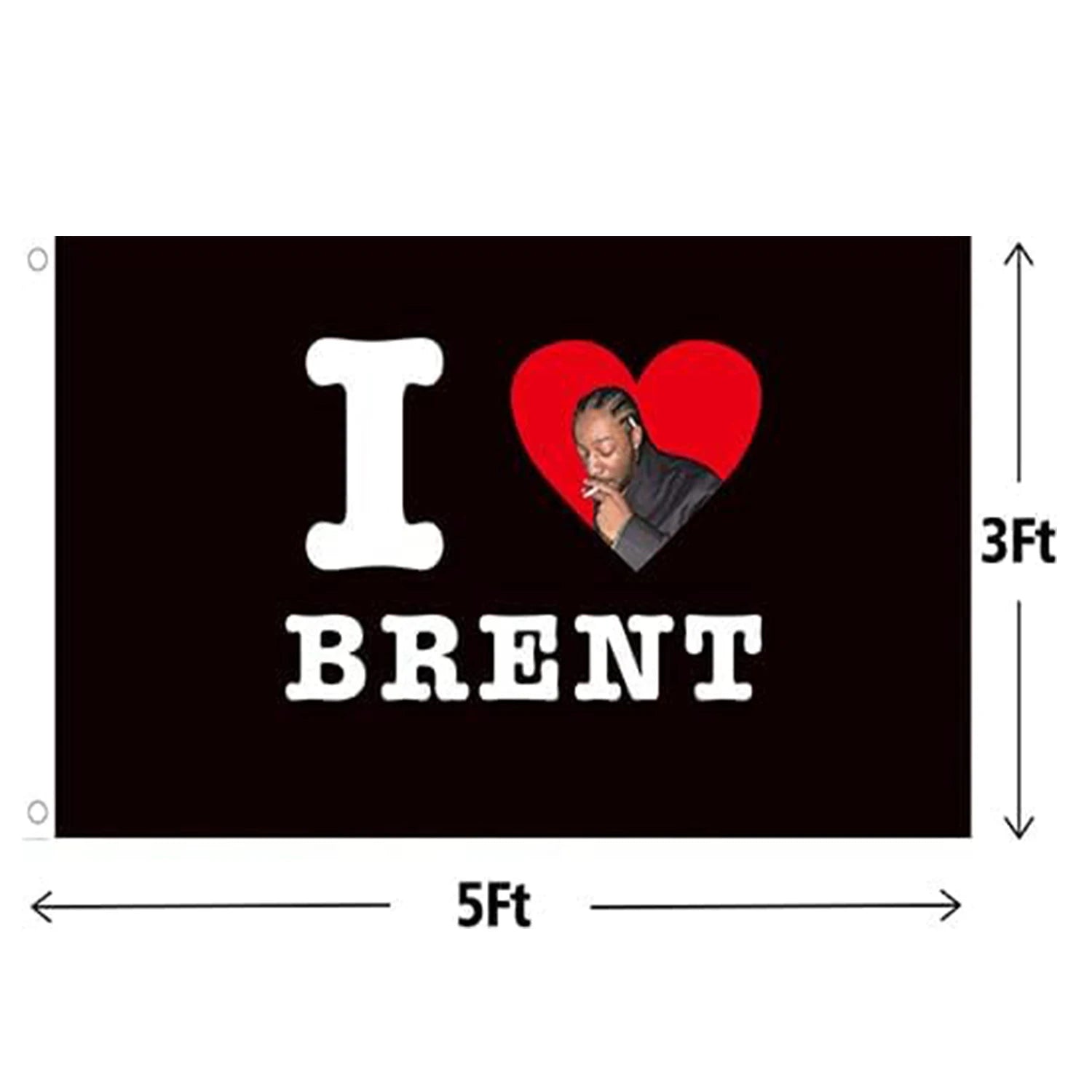 Custom 3x5Ft Polyester Tapestry for Bedroom Living Room Dorm Wall Vivid Color and Fade Proof Decorations I Love Brent 2024 Flag
