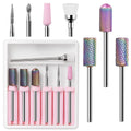 Nail Drill Bits 7Pcs Tungsten Carbide Diamond Ceramic Nail Drill Bit Set