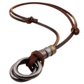 Leather Cord Necklace Chain Multilayer Pendant Necklaces Vintage Jewelry Fashion Long Sweater Necklace for Woman Man