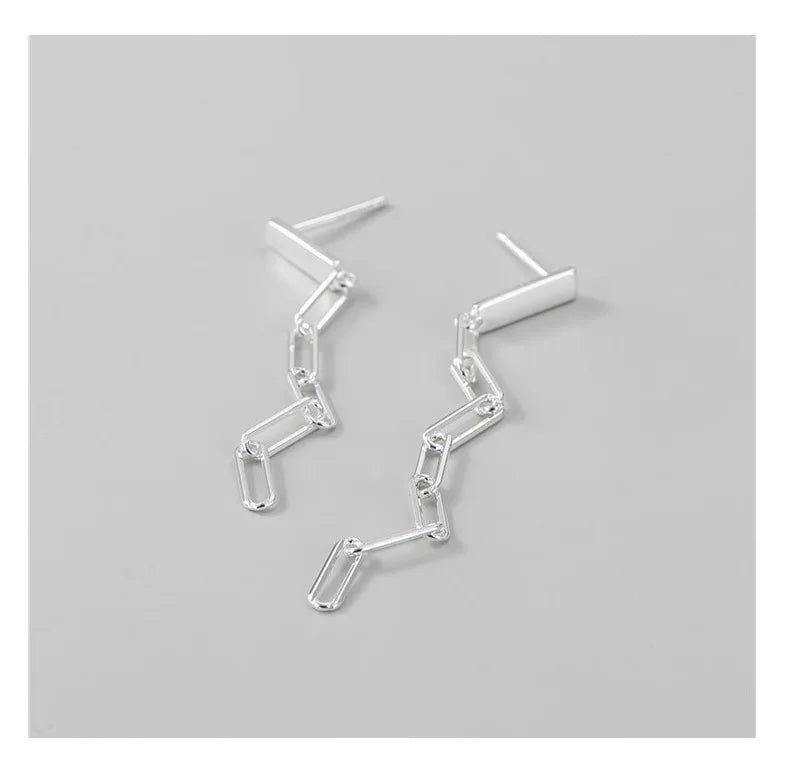 2022 New Design 925 Sterling Silver Women Long Chain Hanging Earrings