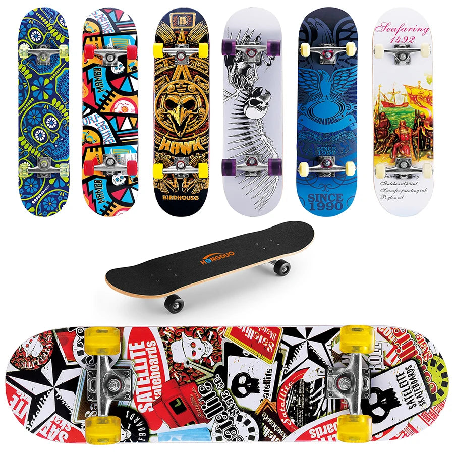 NQ SPORTS Laier Hot Sale 31inch Pro Skate Board 7 Layer Maple Wood Longboard Complete Skateboard