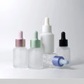 Luxury Custom 30ml White pink Green Blue Yellow Glass Dropper Bottle 30ml with Colorful Dropper