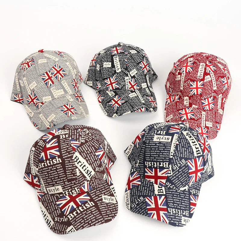 New UK Flag Letters Graffiti Baseball Caps United Kingdom Fashion Flag Hat  Unique Fashion Flag Baseball Cap