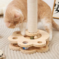 Solid Wood Cat Scratching Board Modern Eco-Friendly Mint Ball Turntable Toy Bite & Wear Resistant Interactive Pet Exercise Toy