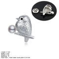 DPZ-1000 Wholesale Natural Stone Bird Design Women Sterling 925 Silver Pearl Brooches