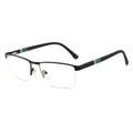 DOISYER 2021 Korea Brand Designer Half Frame Metal Eyeglasses for Men Rectangle TR90 Print Pattern Eye Wear