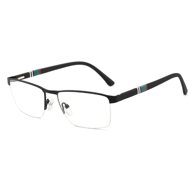 DOISYER 2021 Korea Brand Designer Half Frame Metal Eyeglasses for Men Rectangle TR90 Print Pattern Eye Wear